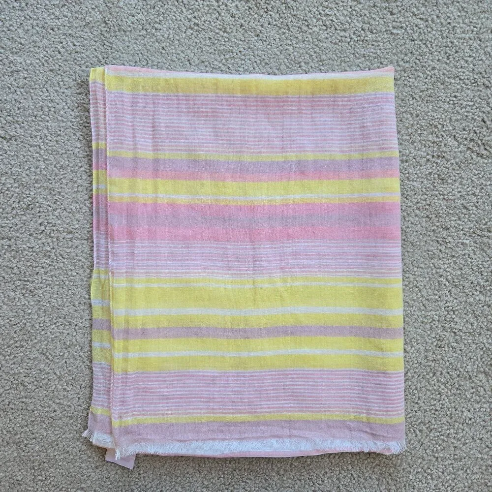 GAP Linen Cotton Scarf Pink Yellow